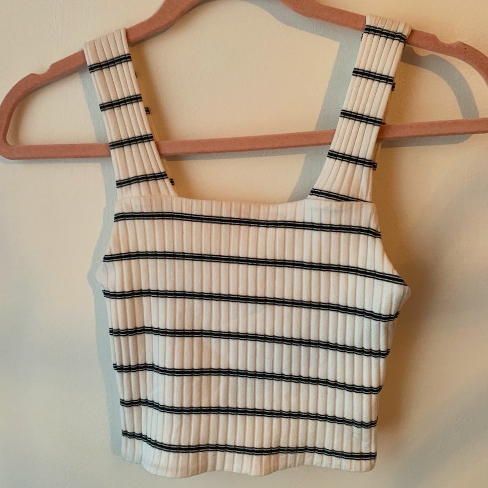 American Eagle Striped Square Neck Tank Top